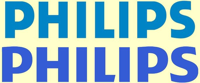 de aanpassing van het Philips woordmerk in 2008